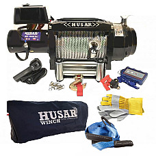 Troliu pentru trasuri si vehicule speciale Winch for carriages and special vehicles  towed weight 9072kg/22000lb 82HP voltage 24V transmission 3-speed planetary reduction 370:1 rope type steel 285m brake type frictional HUSAR WINCH BSTS22000LBS24VKIT1