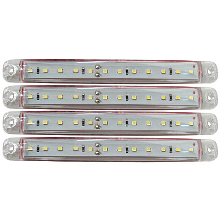 Lampa gabarit cu 12 LED-uri 12/24V set 4buc Cridem - Alb