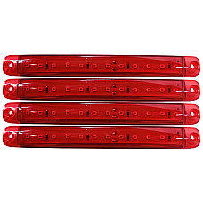 Lampa gabarit cu 12 LED-uri 12/24V set 4buc Cridem - Rosu