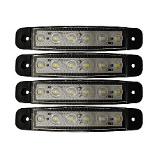 Lampa gabarit cu 6 LED-uri 12/24V set 4buc - Alb