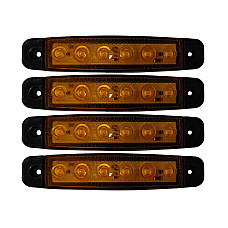 Lampa gabarit cu 6 LED-uri 12/24V set 4buc - Galben