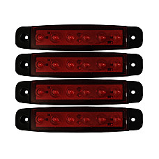 Lampa gabarit cu 6 LED-uri 12/24V set 4buc - Rosu