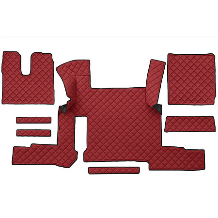 Covor compartiment picioare F-CORE doua sertare pe intregul etaj cantitate in set 7 szt. material - piele matlasata eko culoare - rosu transmisie automata MAN TGX I TGX II 01.19- F-CORE F-CORE FL49 RED