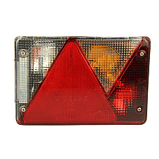 Stop spate Rear lamp R MULTIPOINT IV 12V with indicator reversing light with stop light parking light with plate lighting triangular reflector connector: Bayonet 5PIN ASPOCK A24-8610-007