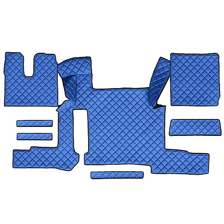Covor compartiment picioare F-CORE doua sertare pe intregul etaj cantitate in set 7 szt. material - piele matlasata eko culoare - albastru pentru transmisie manuala MAN TGX I TGX II 01.19- F-CORE F-CORE FL51 BLUE