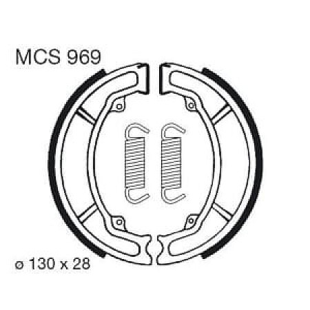 Saboti frana fata/spate 130x28mm cu arcuri HYOSUNG KR; KAWASAKI AE, AR, KAZER, KC, KE, KLF, KLX, KMX, LT; SUZUKI A, AP, DR-Z, FR, GP, GT; YAMAHA XC 50-250 1975-2010 TRW MCS969