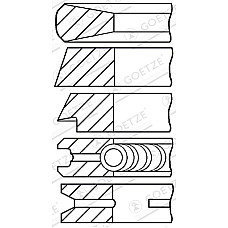 Set segmenti piston Inele de 975mm +050 3 3 3 55 MERCEDES MERCEDES LP NG O 302 O 309 OF T2/L UNIMOG 1000 60 70 700 800 900 TATA LP LPK LPS 697NA-OM362.910 GOETZE 08-174307-10