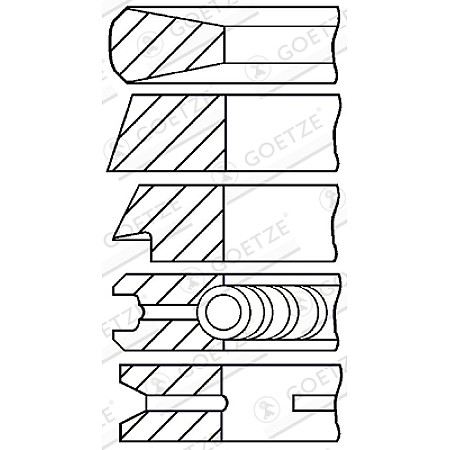 Set segmenti piston Inele de 975mm +050 3 3 3 55 MERCEDES MERCEDES LP NG O 302 O 309 OF T2/L UNIMOG 1000 60 70 700 800 900 TATA LP LPK LPS 697NA-OM362.910 GOETZE 08-174307-10