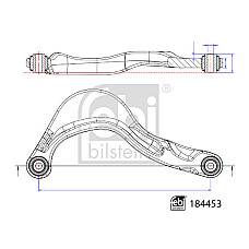 Brat, suspensie roata Rear axle track control arm L top transverse with rubber bearings VOLVO S60 II S80 II V60 I V70 III V70 III/KOMBI 1.5-4.4 03.06-12.18 FEBI BILSTEIN 184453