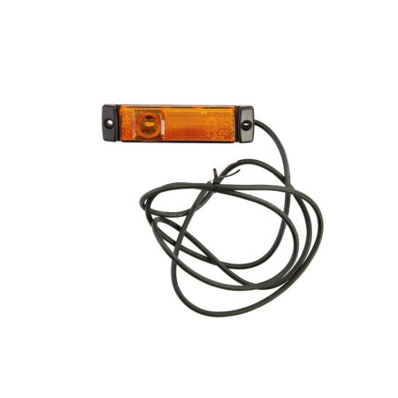 Lumina de delimitare Outline marker lights L/R yellow LED height 16mm width 130mm depth 32mm bolt/vertical fitting hose length 1500 no hanger 12V for vertical fitting IP6K9K HELLA 2PS008 645-981