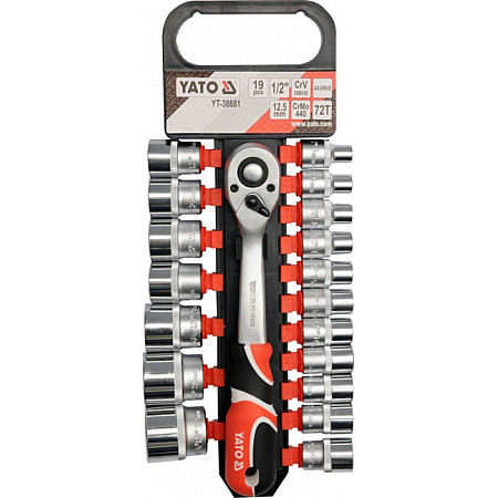 Set Tubulare+Antrenor 19Piese, 1/2" YATO YT-38681