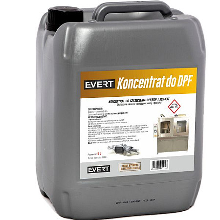 Produse chimice pentru curatare si spalare Spare parts washing fluid 5L automatic devices application: for flushing removes: ash deposit coal deposit water cleaning EVERT EVERTCLEAN DPF 5L