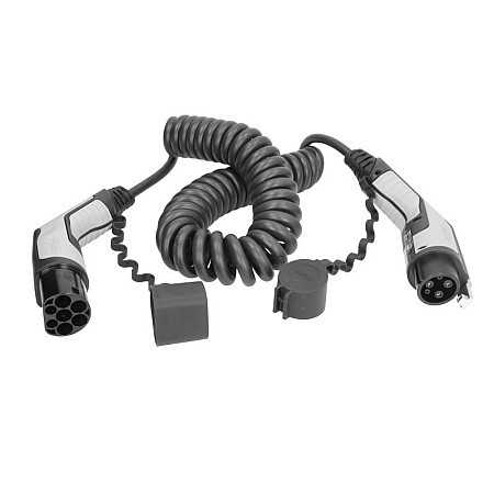 Cablu de incarcare, vehicul electric EV charging cable spiral CHARX Connect phases quantity: 1 plug type: 1 4m 74kW 32A 6mm neagra/grey with protective plugs CHEVROLET BOLT SPARK VOLT CHRYSLER PACIFICA 1ET25-ZD 10.86- PHOENIX CONTACT PHX1628021