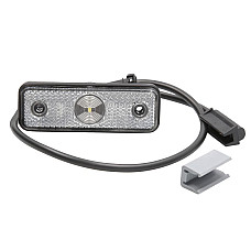 Lampa gabarit Outline marker lights L/R FLATPOINT I white LED height 31mm width 96mm embossed hose length 500 no hanger 24V FLATPOINT I ASPOCK A31-6604-074