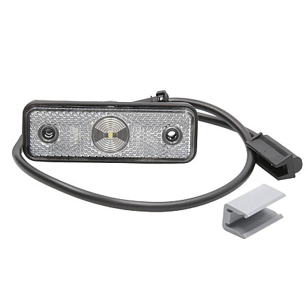 Lampa gabarit Outline marker lights L/R FLATPOINT I white LED height 31mm width 96mm embossed hose length 500 no hanger 24V FLATPOINT I ASPOCK A31-6604-074