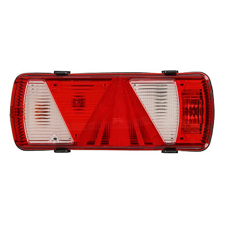 Stop spate Rear lamp L ECOFLEX 24V with indicator with fog light reversing light with stop light parking light triangular reflector with extension arm lamp connector: ASS2.1 7PIN ASPOCK A25-2800-401
