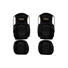 Husa scaun Huse pentru scaune Classic negru material velours serie ELEGANCE centura de siguranta a pasagerului asamblata in scaun centura de siguranta a soferului asamblata in scaun FORD F-M F-CORE F-CORE PS42 BLACK