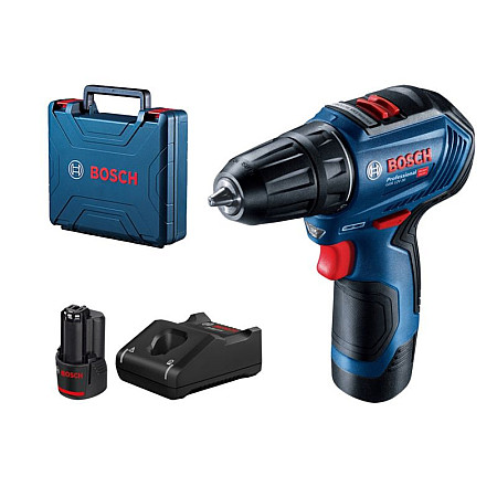Surubelnita burghiu Drill-screwdriver power supply: battery-powered type: pistol set of GSR 12V-30 15-10mm voltage: 12V maximum torque: 30Nm number of batteries: 2 2 Ah Li-Ion BOSCH 0 601 9G9 000