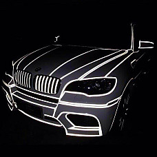 2 x Sticker Reflectorizant &quot;OUTLINE DECO&quot;, culoare ARGINTIU, dimensiune 1cm x 8m