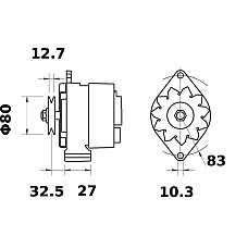 Alternator 14V 65A URSUS 3000 4000 C MF ZETOR 10000 CLAAS DOMINATOR SENATOR FIATALLIS TL FORD 5000 JCB 400 FASTRAC KALMAR DCD KOMATSU PC 1006-6-TD226B-6 LETRIKA MG 272