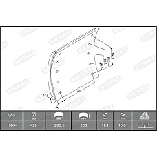 Set garnituri de frictiune, frana tambur Ferodou sabot frana 420x200. 1-supradimensionat BERAL KBL19094.1-1560