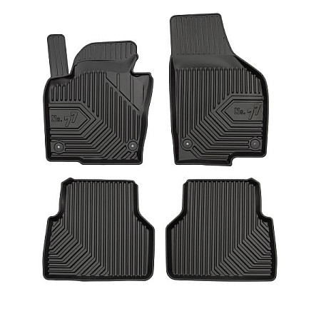 Set covorase cauciuc Floor mats TPE 4 pcs ducts No. 77 front/rear set colour neagra VW TIGUAN 09.07-07.18 FROGUM FRG77407619