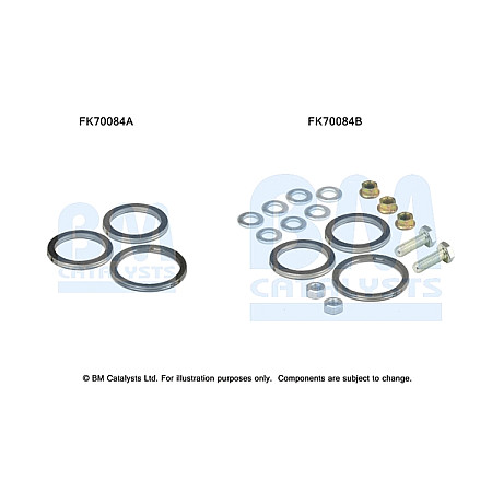 Set montare, sistem de esapament Element de montare a sistemului de evacuare kit de montare TOYOTA CARINA E VI 2.0 04.92-09.97 BM CATALYSTS FK70084B