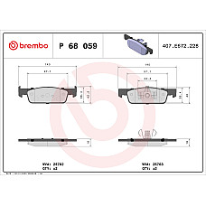 Set placute de frana Fata DACIA LOGAN II LOGAN MCV II SANDERO II RENAULT CLIO IV CLIO IV/HATCHBACK CLIO IV/KOMBI SANDERO/STEPWAY II TWINGO III SMART FORFOUR 0.9-Electric 10.12- BREMBO P 68 059