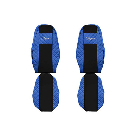 Husa scaun Huse pentru scaune Elegance albastru material eco-piele / velours serie ELEGANCE VOLVO FH4 F-CORE F-CORE FX14 BLUE