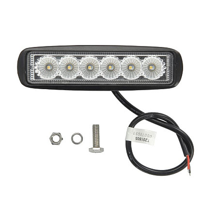 Lumini Work light Osram Opto Semiconductors LED number of diodes: 6 power max: 18W voltage: 12/24/30V no road approval Osram LED Inside waterproof shape Straight length155mm width41mm height55mm M-TECH TUOLOWLO18