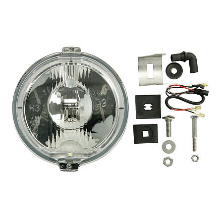 Farul universal Dreapta/Stanga raza lunga H3/LED 12V diametru 183mm alb plastic crom Lampi de pozitie sirma 015 m bec LEDT4W 12V WESEM HOS2.38803.01