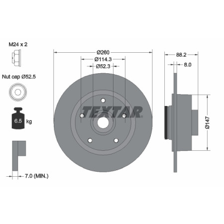 Disc frana Disc de frana cu rulment Spate Dreapta/Stanga cu magnet integrat inel transmitator de impuls RENAULT CLIO III CLIO III/HATCHBACK CLIO IV CLIO IV/HATCHBACK 0.9-2.0D 02.08- TEXTAR 92195903