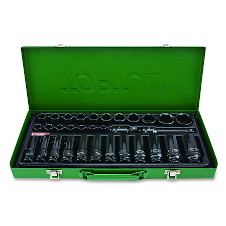 "Set scule Set tubulare impact Hexagonal dimensiune tubulara: 1/2"" 32 buc lung scurt" TOPTUL GDAD3201