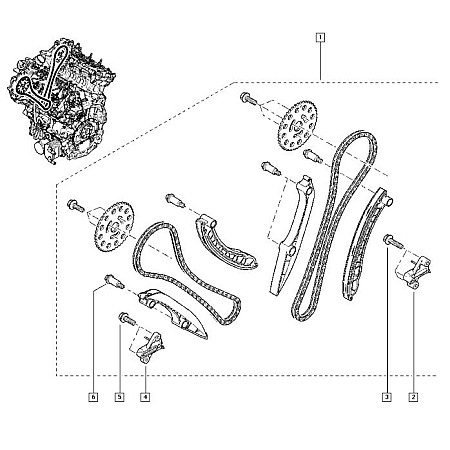 Chit lant de distributie Timing set chain + elements INFINITI EX FX M Q70 QX50 I QX70 NISSAN NP300 NAVARA PATHFINDER III RENAULT LAGUNA LAGUNA III LATITUDE 3.0D 09.08- OE RENAULT 13 0C 190 28R