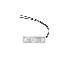Lampa gabarit marcator lampa a fost dreptunghiular cu LED-uri 12V/24V alb cu reflectie WAS 219P W44