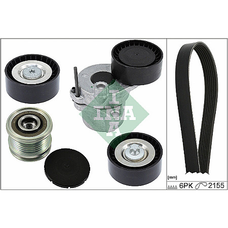 Set curea transmisie cu caneluri V-belts set with rollers MERCEDES C C204 C T-MODEL S204 C W204 CLS C218 CLS SHOOTING BRAKE X218 E A207 E C207 E T-MODEL S212 E W212 GLK X204 2.2D 08.08- INA 529 0479 20