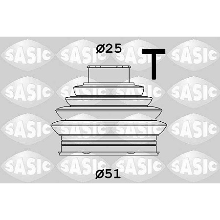 Ansamblu burduf, articulatie planetara Burduf cauciuc cap planetara Spate/exterior AUDI A1 A3 Q2 Q3 TT SEAT ALTEA XL ATECA LEON ST TARRACO SKODA KAROQ KODIAQ OCTAVIA II OCTAVIA III 1.4-3.6 07.03- SASIC SAS1906103