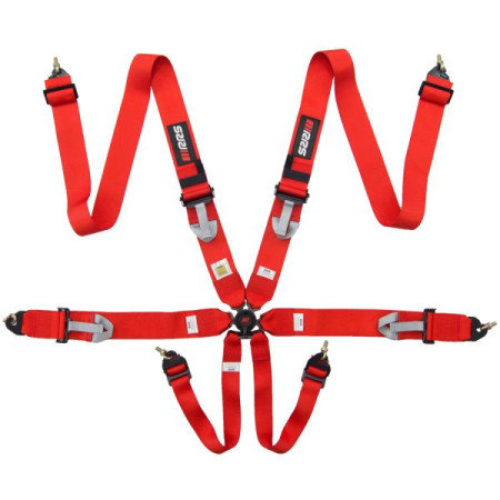 Centura de siguranta Interior accessories 6-point 3-inch belts colour: red fIA Certification RRS RRS0002CZE/2023