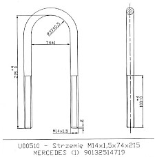 Brida arc Frunze catus de primavara M14x15mm TES U00510 Z/N