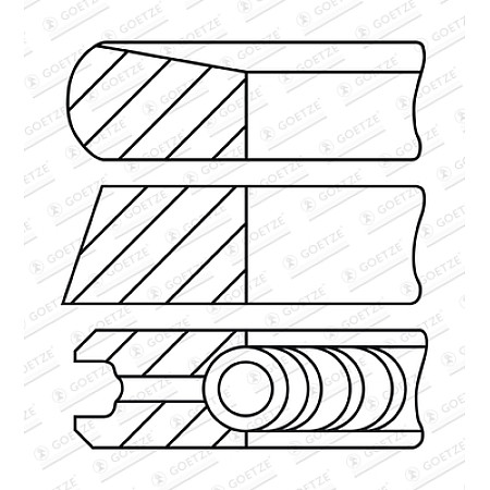 Set segmenti piston 88 STD segmente piston IVECO DAILY V DAILY VI FIAT DUCATO 2.3D 07.06- GOETZE 08-450600-00