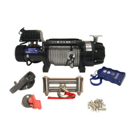 Troliu pentru trasuri si vehicule speciale vagoane BST 22000 Lbs greutate remorcata 9979kg 22000lb transmisie Reducere planetara in 3 trepte 370 1 tip cablu otel lungime 28m frana abrasiv HUSAR WINCH BSTS220V0