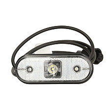 Lampa gabarit Outline marker lights L/R UNIPOINT I white LED height 44mm width 119mm depth 18mm surface hose length 1500 no hanger 24V connector: ASS2 UNIPOINT I ASPOCK A31-7707-034