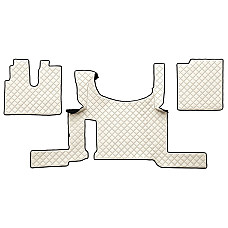 Covor compartiment picioare F-CORE ECO-LEATHER Q quantity per set 3 szt. material - eco-leather quilted colour - champagne automatic transmission with ADR floor brake MAN TGX II 02.20- F-CORE F-CORE FL65 CHAMP
