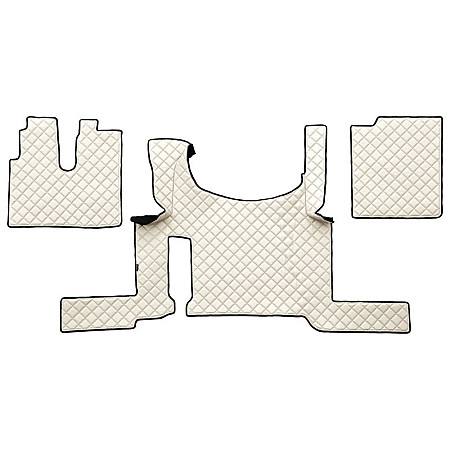 Covor compartiment picioare F-CORE ECO-LEATHER Q quantity per set 3 szt. material - eco-leather quilted colour - champagne automatic transmission with ADR floor brake MAN TGX II 02.20- F-CORE F-CORE FL65 CHAMP