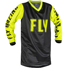 Tricou Camasa off road FLY RACING YOUTH F 16 culoare negru fluorescent galben marimea YL 376 220Y