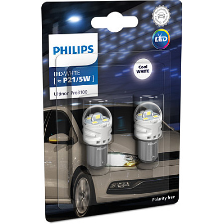 Bec, lampa frana / lampa spate LED light bulb blister pack 2pcs P21/5W 12V 24/048W BAY15D no certification of approval Ultinon Pro3100 SL cool white PHILIPS PHI 11499CU31B2