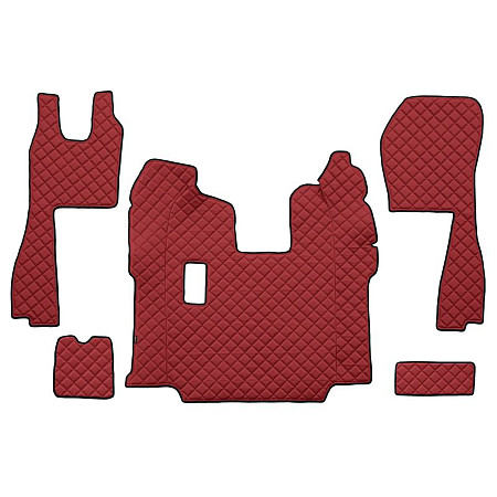 Covor compartiment picioare F-CORE pe intregul etaj cantitate in set 5 szt. material - piele matlasata eko culoare - rosu pentru transmisie manuala scaune standard - nu RECARO SCANIA LPGRS PG 01.10- F-CORE F-CORE FL05 RED