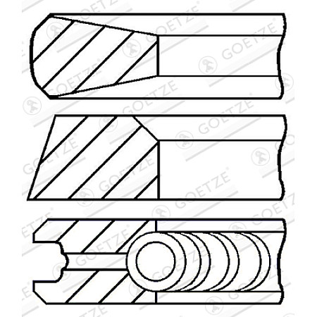 Set segmenti piston Inele de 104mm STD 239 3 4 NEW HOLLAND T6000 F4GE0684C/NEF4F4GE0484C/NEF6F4AFE611A 01.07- GOETZE 08-432700-00