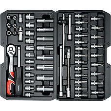 Trusa Chei Tubulare+ Biti 1/4", 56 Buc YATO YT-14501
