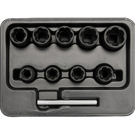 Trusa Tubulare Cr-V 10Buc, 3/8" YATO YT-0603